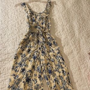 Cream jumpsuit with flowers